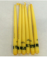 vintage lot of six  lenox hand dipped yellow taper candles standtite base  - $27.06 CAD