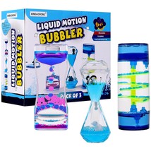 Liquid Motion Bubbler For Kids And Adults 3-Pack Hourglass Liquid Bubbler Timer  - £28.76 GBP