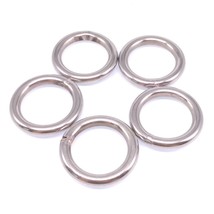 x5 BARON 1-1/2&quot; ROUND #7 LARGE METAL STEEL RING NICKLE PLATED SILVER WELDED - £5.58 GBP