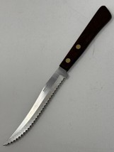 Robinson Stainless 9&quot; Steel Steak Knife with a Wood Handle Vintage - £6.62 GBP