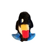 Pier 1 Imports Black Colorful Toucan Bird Plush Stuffed Animal 11&quot; Vintage - £19.26 GBP