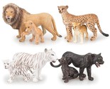 8Pcs 2-5&quot; Plastic Jungle Animals Figure Playset Includes Baby Animals, R... - $29.99