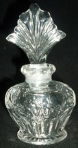 Vintage Pressed Glass Ornate Perfume Bottle With Stopper Vanity - £16.12 GBP