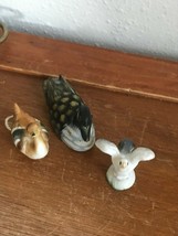 Lot of 3 Small Mini Carved Painted Wood Canadian Goose Porcelain Duck &amp; ... - $12.19