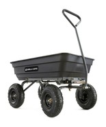 Garden Cart 600-lb. Poly Dump 10-Inch Tires Utility Wagon Gardening Wheelbarrow - $160.18
