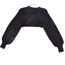 Shein Women&#39;s Crop Black Long Sleeve Sweater Size Small - $11.34