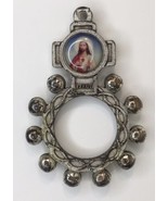 Prayer Rosary Finger Thumb Ring Medal Metal Religion Christianity Marked... - £4.73 GBP