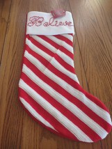 December Home Knit &quot;Believe&quot; Christmas Stocking - £19.77 GBP