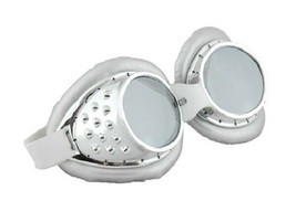 SteamPunk Cosplay Radioactive Style Lab Goggles, Silver Version NEW UNUSED - £13.91 GBP