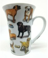 VTG 2009 Paul Cardew England Coffee Cup Mug MAN&#39;S BEST FRIEND Dogs Tall ... - £10.23 GBP
