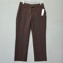 Investments Pants Womens Size 6 Petite Slim Brown Stretch Trousers Straight Leg  - $23.40