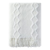 Fluffy Chenille Knitted Fringe Throw Blanket Lightweight Soft Cozy For B... - £29.89 GBP