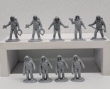 Vintage Gray Plastic ASTRONAUT SPACE MEN Figures Lot of 9 - $14.75