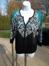 Nwt Premise Teal&amp;Black Sweater L - $24.99