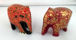 Set of 2 Elephant Antique Style Kashmiri Paper mache Hand Painted Handic... - £23.59 GBP