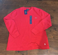 Polo Ralph Lauren Mens Waffle Knit Long Sleeve Tshirt Sz XL Thermal Red - £27.40 GBP