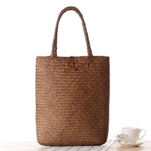 Hand Weaving Forest Straw Shoulder bag Lady Vacation Beach Tote Handbag ... - £23.75 GBP