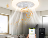 22.5&quot; Chandelier Ceiling Fan Led Light Bluetooth Speaker 3 Color Change ... - £155.80 GBP