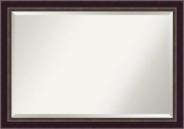 Amanti Art Beveled Wall Mirror, Signore Bronze Wood 28.25 x 40.25 - £163.85 GBP