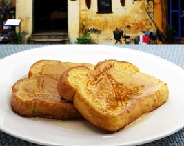 French Toast Paris Bonjour Eiffel Tower Toast Design Stamp Fun Holiday Breakfast - £15.52 GBP