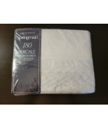 Springmaid 180 Percale Tiara Lace White Double Sheet Set (NEW) PSJ - £30.92 GBP