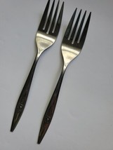 Oneidacraft Deluxe Salad Fork Stainless 2 pieces Floral Handle - £11.49 GBP