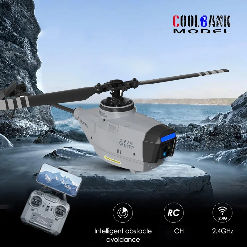 C127ai C127 RC Helicopter 2.4G 6G System 4 CH Remote Control 1080P Camera Wifi - $119.77+