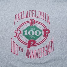Vintage Philadelphia Phillies T-Shirt 100 Year Anniversary 1983 Gray Men&#39;s XL - £51.49 GBP