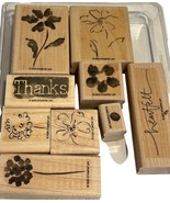 Stampin Up! Heartfelt Thanks Two-Step Rubber Stamp Set Of 10 With Floral... - $13.16 CAD