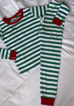 Hanna Andersson PJ&#39;s Pajamas Size 140 White Green Holiday Christmas - £19.77 GBP
