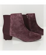 Clarks Ankle Bootie Chartli Womens 8.5 Purple Suede Leather Block Heeled... - $27.82