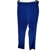 Yumi Kim Silk Royal Blue Pants Trousers Straight Leg Women Size 6 Pleated Dress - £25.22 GBP