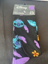 Disney Stitch Crew Socks Size 9-13 Black NEW - $5.89