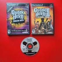 Sony PlayStation 2 Guitar Hero II III Legend of Rock Smash Hits Lot 3 Discs - £41.01 GBP