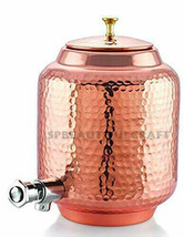 Hammered Copper Water Dispenser Matka Water Storage Container Pitchers Tank 12 L - £87.74 GBP