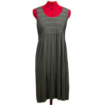SOMA Intimate Midi Dress Gray Sleeveless Empire Waist Beaded Size M - £19.42 GBP