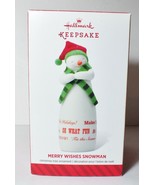 Merry Wishes Snowman Hallmark Keepsake Ornament 2014 Christmas - £10.44 GBP
