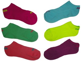 Puma Womens No Show Socks Multicolor Bright and Pastel Pack of 6 - $19.99