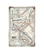 1925 NYC MTA Subway Lines Map Metal Print Sign 8&quot;x12&quot; + Free Subway Trai... - £11.58 GBP