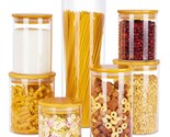 Glass Food Storage Jars, 7 Pack Food Containers With Airtight Bamboo Woo... - $46.99