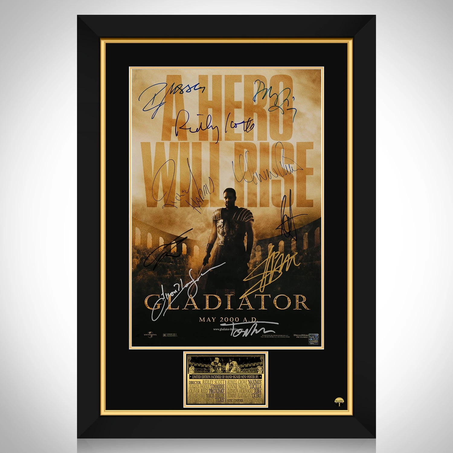 Gladiator Mini Poster Limited Signature Edition Custom Frame - £247.58 GBP