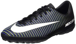 Nike Kids MercurialX Vapor VI Turf Shoes Black/White/Electric Green Socc... - £63.38 GBP