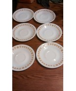 LOT OF 6 VINTAGE CORELLE LIVINGWARE BUTTERFLY GOLD CORNING 6 INCH + SAUCERS - £6.95 GBP