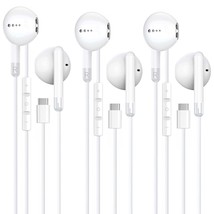 3 Pack of USB C Headphones [MFi Certified],Type C Earphones HiFi Stereo Wired E - £17.59 GBP