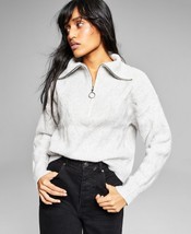 MSRP $45 And Now This Womens Funnel-Collar Sweater Gray Size XL - £13.51 GBP