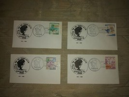 4 Vintage Tip Up Town USA Cancelled Stamp Envelopes January 23 1988 VTG Houghton - £18.19 GBP