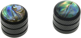 Black Set of 2 Push on Fit Abalone Top Guitar Knobs Dome Knobs Bass Knob... - £15.67 GBP