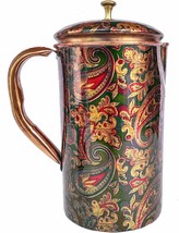 Rastogi Handicrafts Pure Copper Jug Screen Printed pitcher (1 Pitcher) - £35.91 GBP