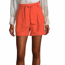 Worthington Women&#39;s High Rise Midi Shorts Size 16 Cyber Orange Belted New 4.5&quot; - £17.77 GBP