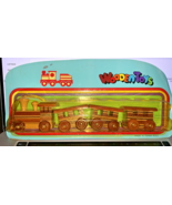 HANDMADE WOODEN TRAIN Cars 4 Pc Set Choo Choo Vintage - $10.77